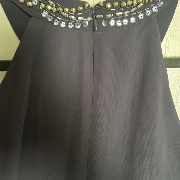 S.L. Fashions Jewel Neck Sheath Dress, Grey,Size:8 - Picture 5 of 7